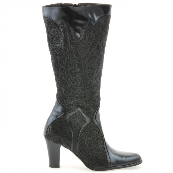 Damenstiefel 1111 Lack Schwarz+Schwarz Antilope Damenstiefel 1111 Lack Schwarz+Schwarz Antilope