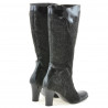 Damenstiefel 1111 Lack Schwarz+Schwarz Antilope