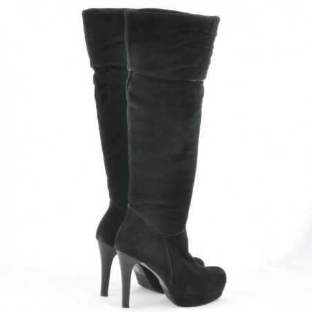 Damenstiefel 1118 schwarz Antilope