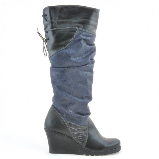Damenstiefel 226 schwarz+indigo Antilope Damenstiefel 226 schwarz+indigo Antilope