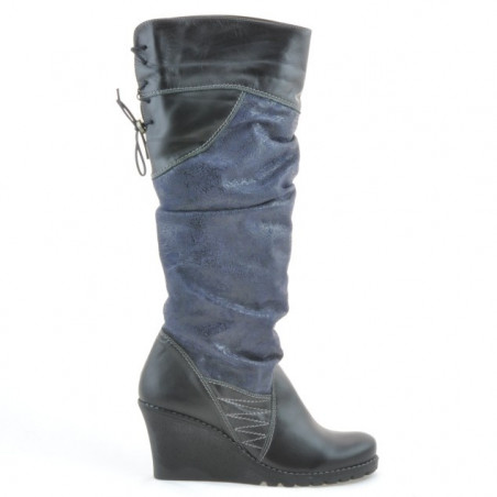 Damenstiefel 226 schwarz+indigo Antilope