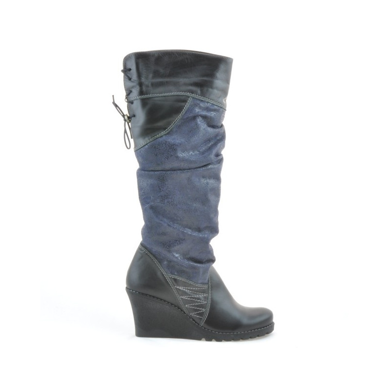 Damenstiefel 226 schwarz+indigo Antilope