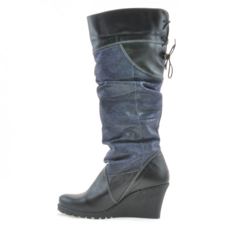 Damenstiefel 226 schwarz+indigo Antilope