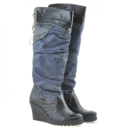 Damenstiefel 226 schwarz+indigo Antilope