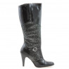 Damenstiefel 1109 kombinierter schwarzer Lack