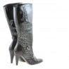 Damenstiefel 1109 kombinierter schwarzer Lack