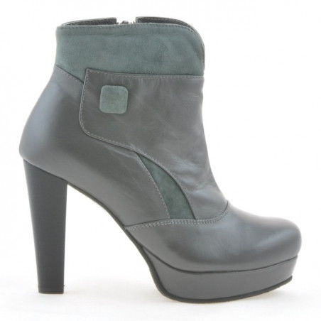 Damenstiefeletten 1125 grau+grau Antilope