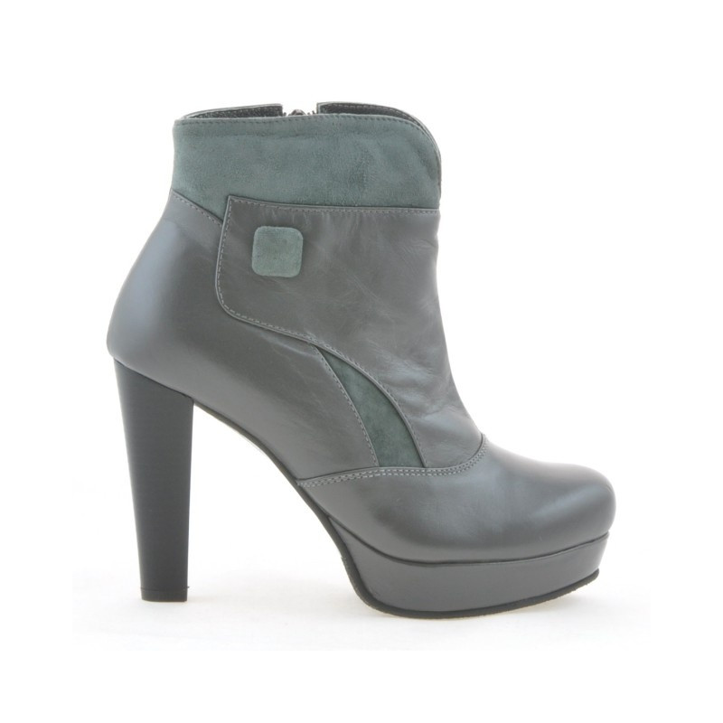 Damenstiefeletten 1125 grau+grau Antilope