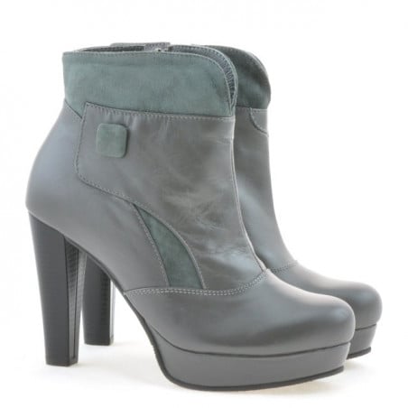 Damenstiefeletten 1125 grau+grau Antilope