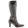 Damenstiefel 017 Krep Lack Kaffee