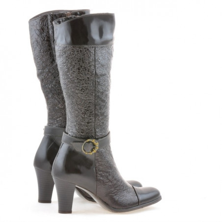Damenstiefel 017 Krep Lack Kaffee