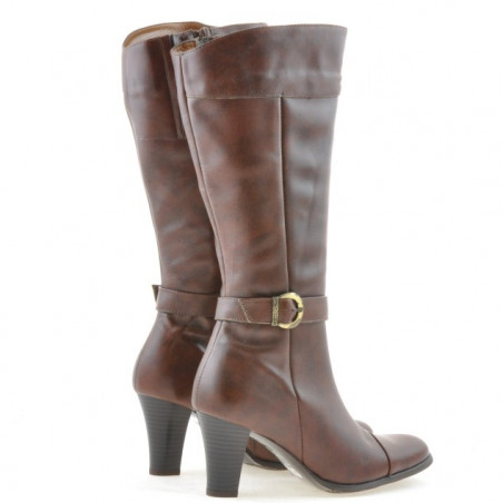 Damenstiefel 017 in kombinierter Cognacfarbe