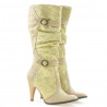 Damenstiefel 008 Kroko Beige