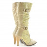 Damenstiefel 008 Kroko Beige