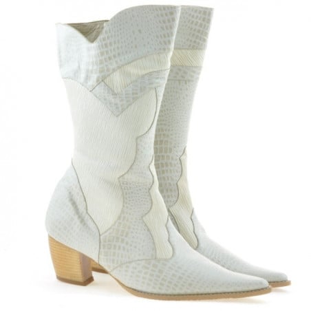 Damenstiefel 298 Croco Beige