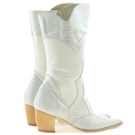 Damenstiefel 298 Croco Beige