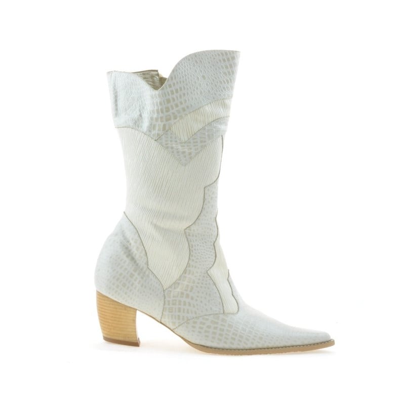 Damenstiefel 298 Croco Beige