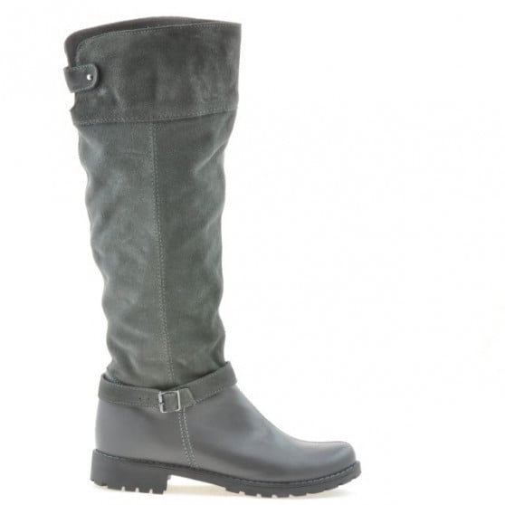 Damenstiefel 3225 graues Veloursleder Damenstiefel 3225 graues Veloursleder