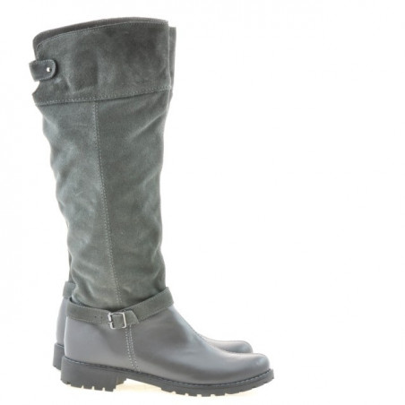 Damenstiefel 3225 graues Veloursleder