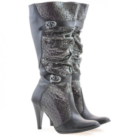 Damenstiefel 008 schwarzkombiniert