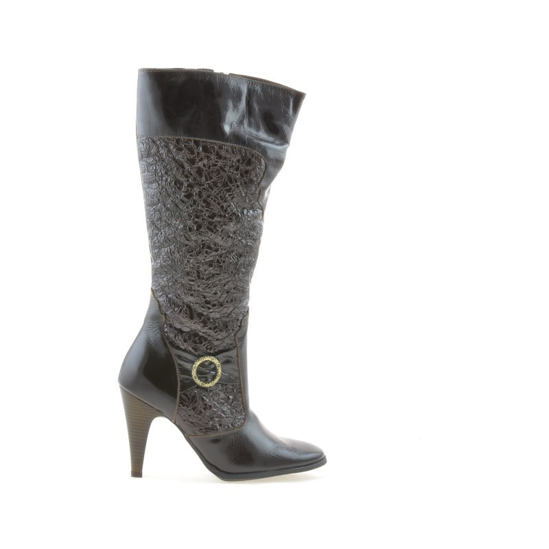Damenstiefel 1108 Krepplack Kaffee