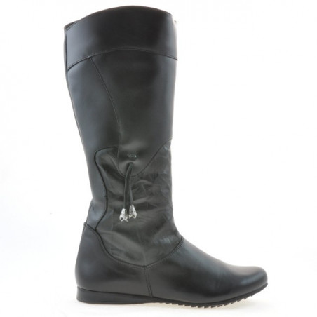 Damenstiefel 245 schwarz+schwarz Krepp