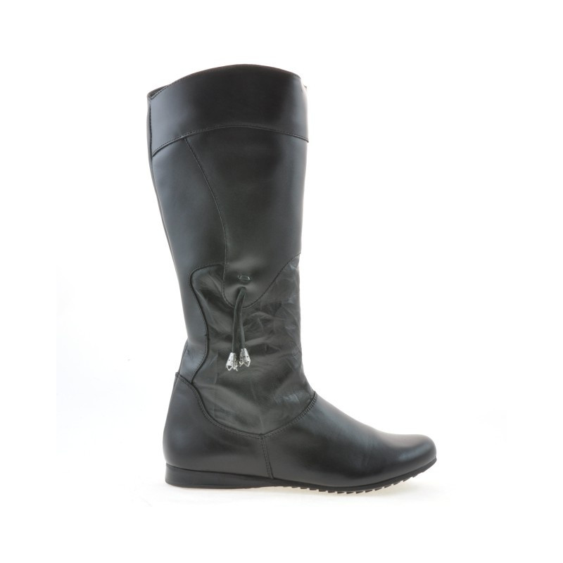 Damenstiefel 245 schwarz+schwarz Krepp