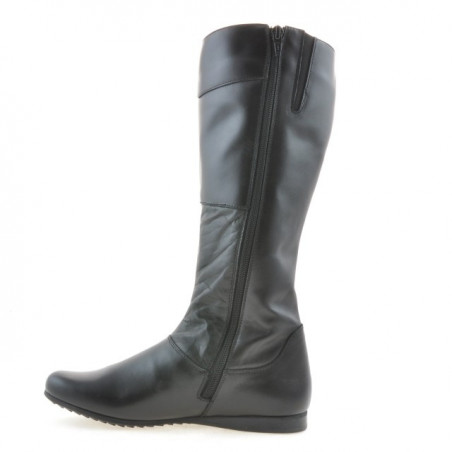 Damenstiefel 245 schwarz+schwarz Krepp
