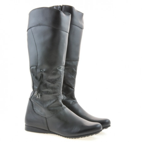Damenstiefel 245 schwarz+schwarz Krepp