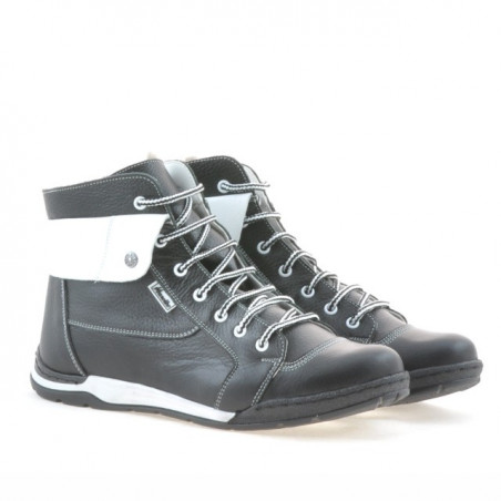Herrenstiefel 421 schwarz+weiß