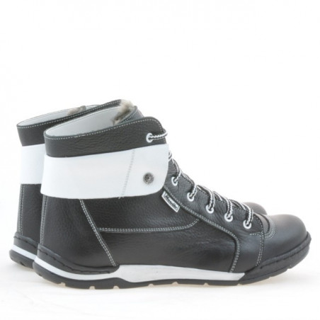 Herrenstiefel 421 schwarz+weiß