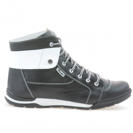 Herrenstiefel 421 schwarz+weiß