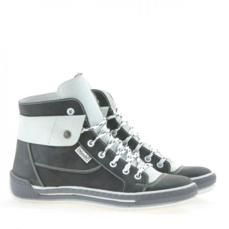 Damenstiefel 258 Tuxon Grau+Weiß