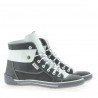 Damenstiefel 258 Tuxon Grau+Weiß