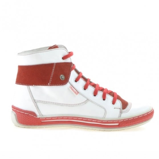Damenstiefel 258 weiß+rot Damenstiefel 258 weiß+rot
