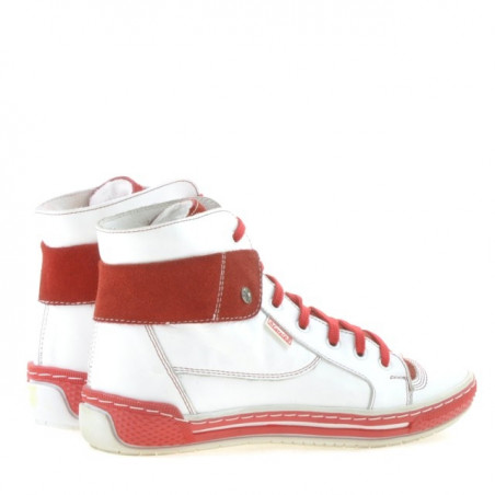 Damenstiefel 258 weiß+rot