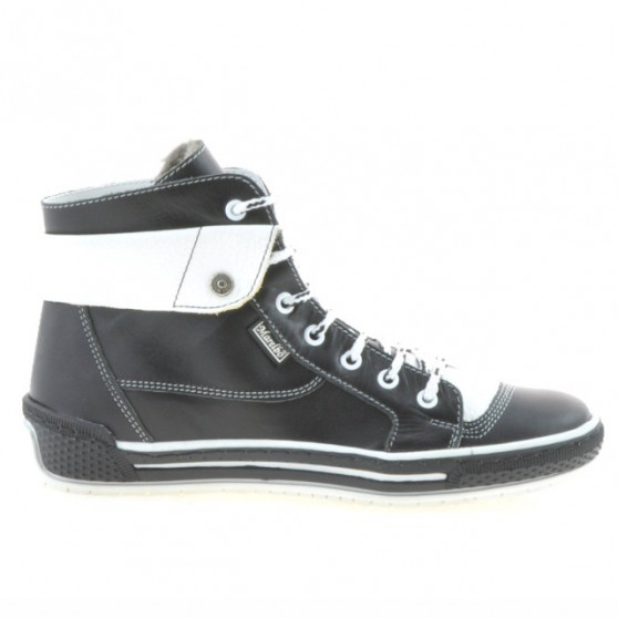 Damenstiefel 258 schwarz+weiß