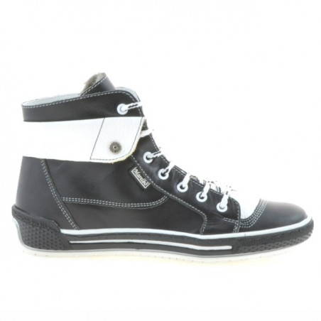Damenstiefel 258 schwarz+weiß