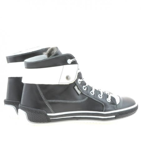 Damenstiefel 258 schwarz+weiß