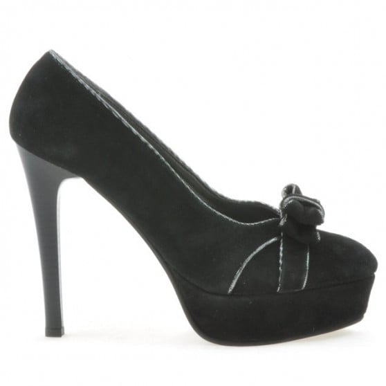 Elegante Damenschuhe 1095 schwarz Antilope+silber
