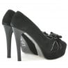 Elegante Damenschuhe 1095 schwarz Antilope+silber