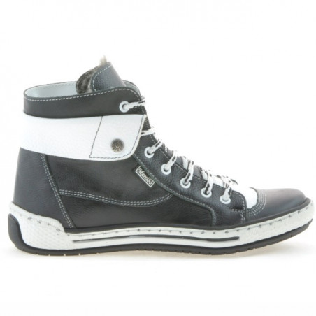 Damenstiefel 258 Biz Schwarz+Weiß