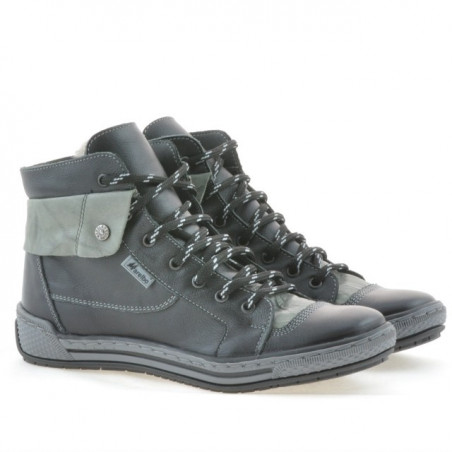 Damenstiefel 258 Biz Schwarz+Grau