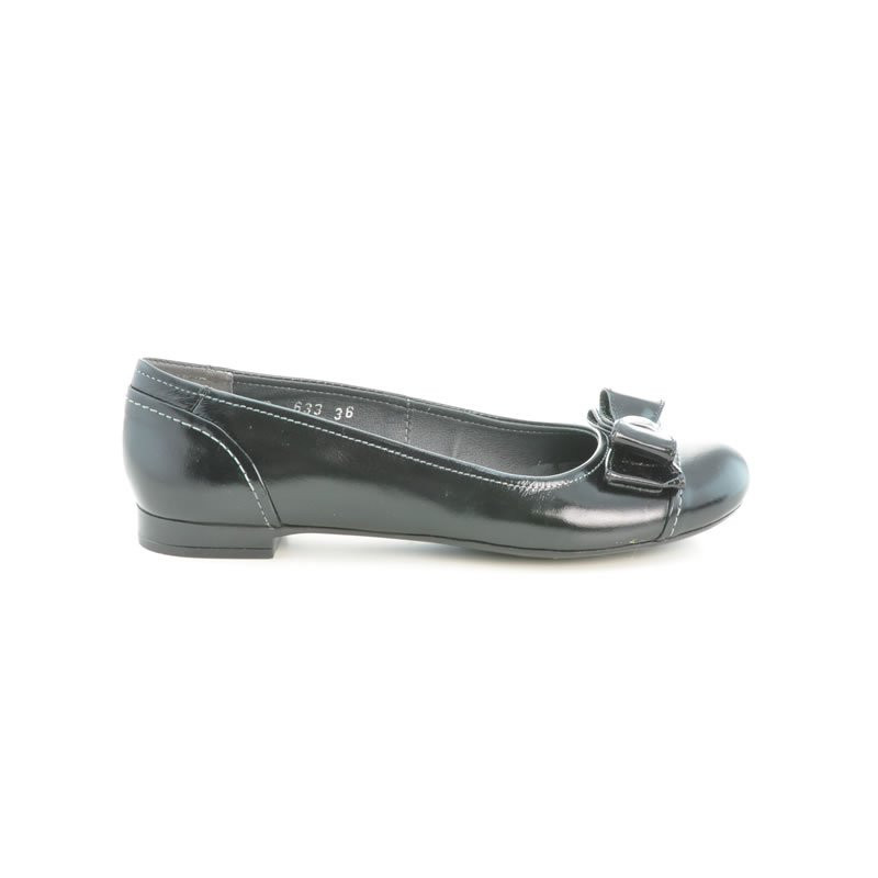 Damen Ballerinas 633 schwarzer Lack