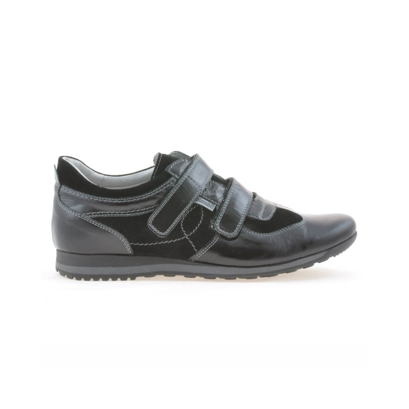 Herren Sportschuhe 712 Lack Schwarz+Schwarz Velours