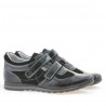 Herren Sportschuhe 712 Lack Schwarz+Schwarz Velours