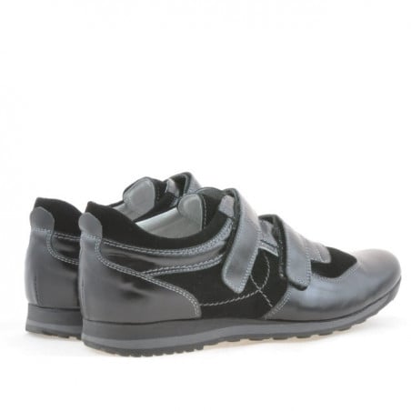 Herren Sportschuhe 712 Lack Schwarz+Schwarz Velours