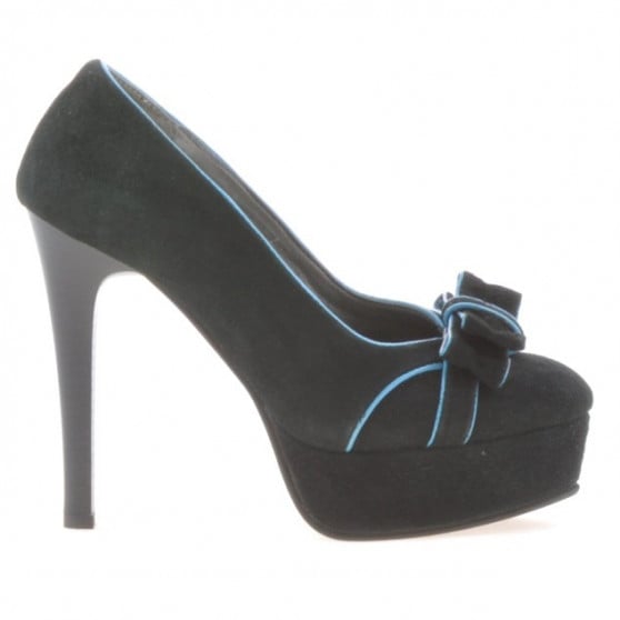 Elegante Damenschuhe 1095 schwarz Antilope+türkis Elegante Damenschuhe 1095 schwarz Antilope+türkis