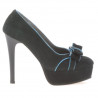 Elegante Damenschuhe 1095 schwarz Antilope+türkis