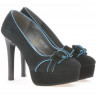 Elegante Damenschuhe 1095 schwarz Antilope+türkis